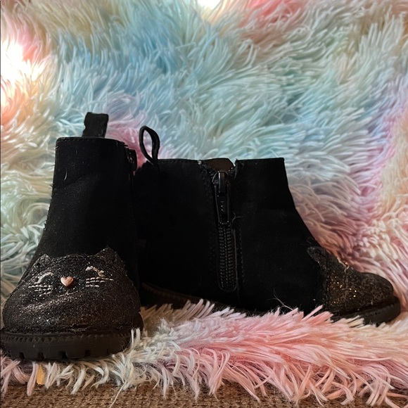 Toddler Wonder Nation Black Ankle Boots - Picture 1 of 4